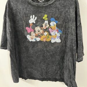 Disney Charcoal Long Crop Tee